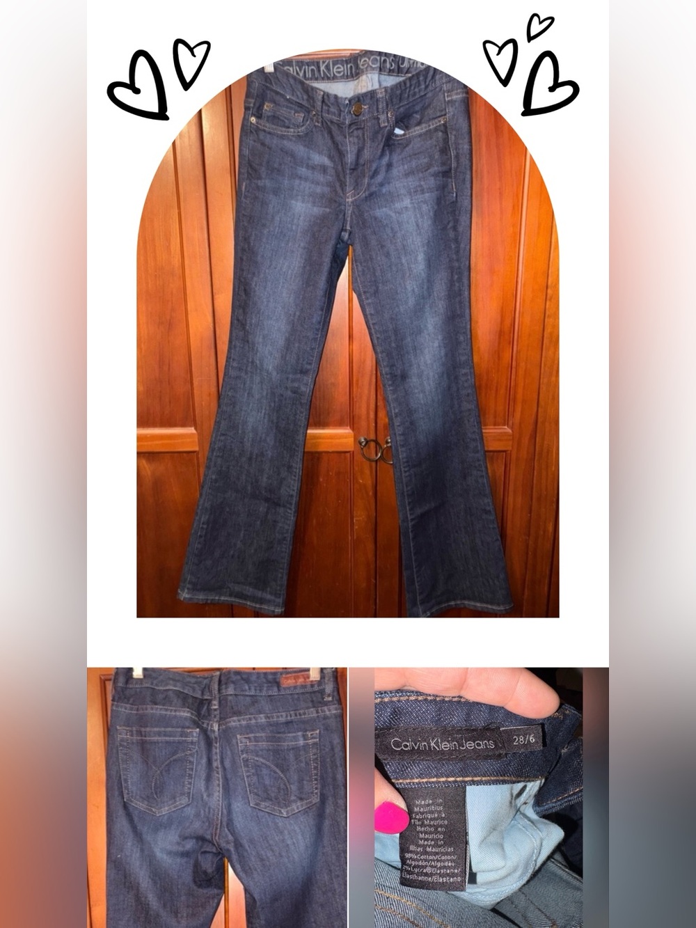 Calvin Klein Jeans Women's Dark Blue Flare 28↔️ 32↕️ inseam